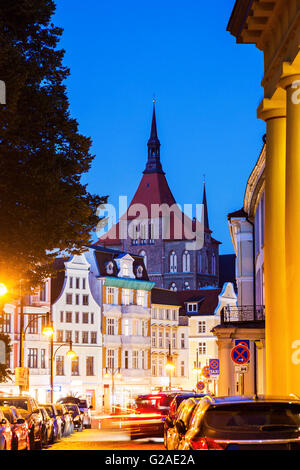 St Mary's Church and architecture of Rostock Old Town Rostock, Mecklenburg-Vorpommern, Germany Stock Photo