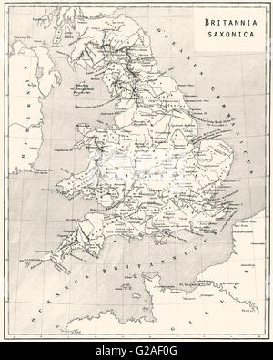 Map of ancient Anglo-Saxon Britain Stock Photo