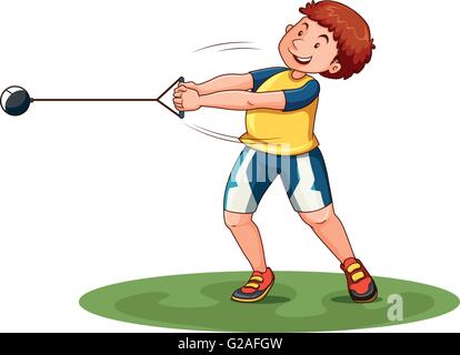 Athlete doing hammer throw illustration Stock Vector