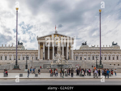 AUSTRIA,VIENNA - APRIL 17,2016:Parliament Building in Vienna Stock Photo