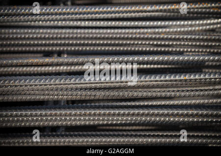closeup of steel mattress used for concrete rebar in the construction industry Stock Photo