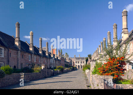 Vicar's Close - the oldest inhabited street in Europe - in Wells, Somerset, England, UK Stock Photo