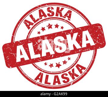 Alaska red grunge round vintage rubber stamp Stock Vector