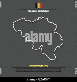 Kingdom Of Belgium Isolated Map And Official Flag Icon Vector Belgian G2akhy 