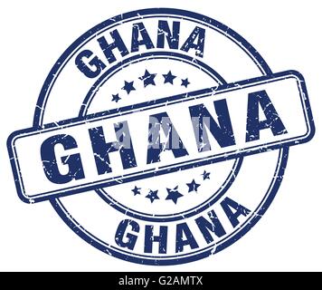 Ghana blue grunge round vintage rubber stamp Stock Vector