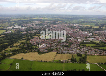 An aerial view of the North Staffordshire town of Leek Stock Photo