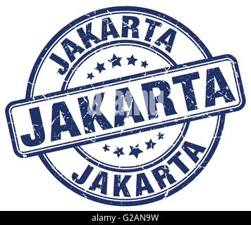Jakarta blue round grunge stamp Stock Vector Image & Art - Alamy