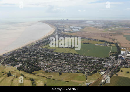 An aerial view of the village of Littlestone-on-Sea in Kent Stock Photo