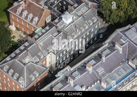 An aerial view of Downing Street in Whitehall, London Stock Photo