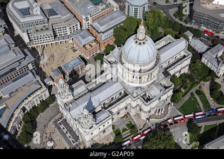 An aerial view of St Pauls Cathedral, London