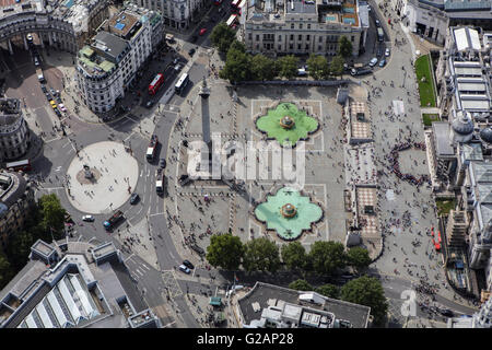 An aerial view of Trafalgar Square in London Stock Photo