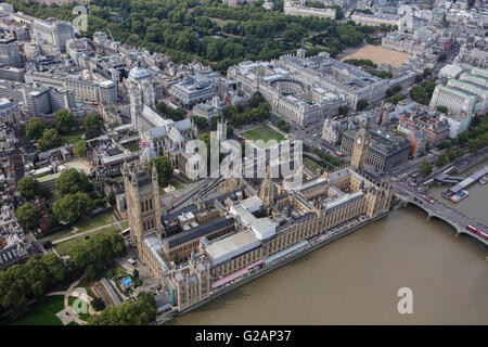 An aerial view of Westminster and the Houses of Parliament, London Stock Photo