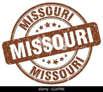 Missouri brown grunge round vintage rubber stamp Stock Vector