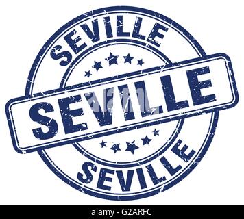 Seville blue grunge round vintage rubber stamp Stock Vector