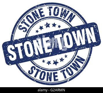 Stone Town blue grunge round vintage rubber stamp Stock Vector