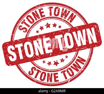 Stone Town red grunge round vintage rubber stamp Stock Vector