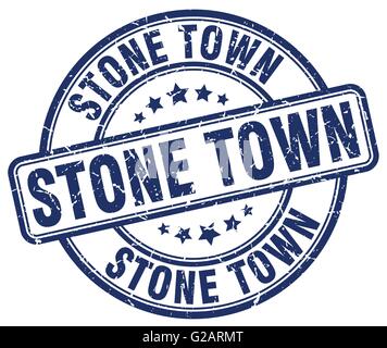 Stone Town blue grunge round vintage rubber stamp Stock Vector