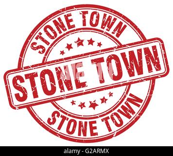 Stone Town red grunge round vintage rubber stamp Stock Vector