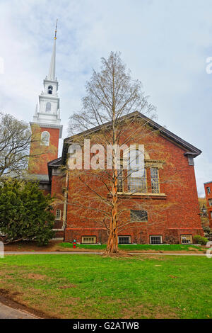 Memorial Church in Harvard Yard in the campus of Harvard University in Cambridge, Massachusetts, MA, USA. Stock Photo