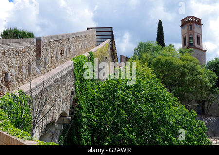 Girona, Spain, Ancient city walls, fortifications Stock Photo