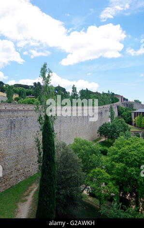 Girona, Spain, Ancient city walls, fortifications Stock Photo