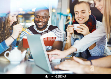 Working at cafe Stock Photo