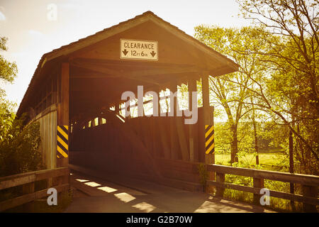 Claycomb/Reynoldsdale Covered Bridge, Old Bedford Village, Bedford, Pennsylvania, USA Stock Photo