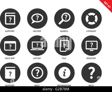 Help icons on white background Stock Vector