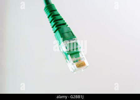 Network Cable RJ45 Head on white background . Stock Photo