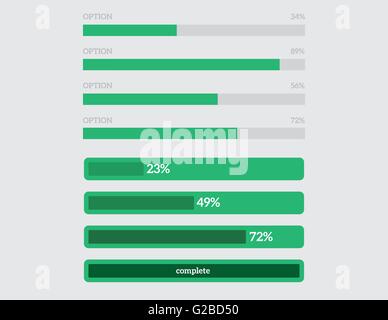 preloaders and progress loading bars, slide set Stock Vector