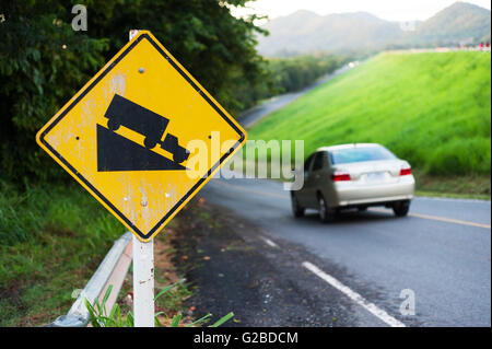 An Steep sign symbol warning dangerous . Stock Photo