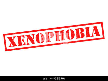 XENOPHOBIA red Rubber Stamp over a white background. Stock Photo