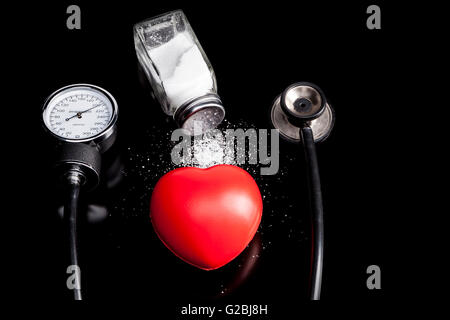 Medical instrument isolated on black background with reflection Stock Photo