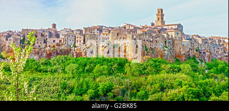 Pitigliano - city on the clif in Italy Stock Photo