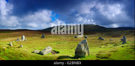 Panorama, Druids Circle Penmaenmawr, Conwy, North Wales, United Kingdom, Stock Photo