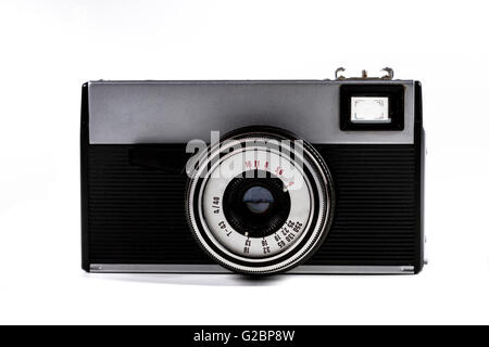 Old Film Camera Isolated on White Background Stock Photo