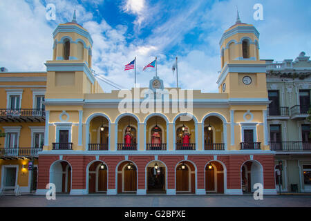 City Hall Building at Plaza de Armas, San Juan, Puerto Rico Stock Photo