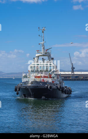 Cape Town South Africa March 20 2016  Tugboat returning to  the Table Bay Harbour Stock Photo