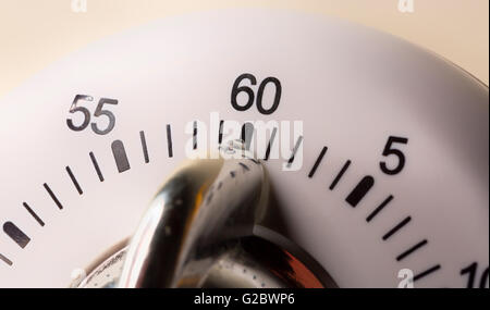 White Egg Timer Close Up with numbers. Stock Photo
