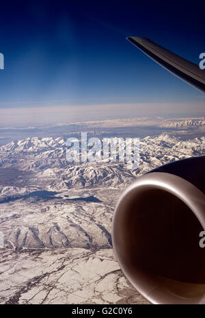 Aerial view of Wasatch Mountains; east of Salt Lake City; Utah; USA Stock Photo