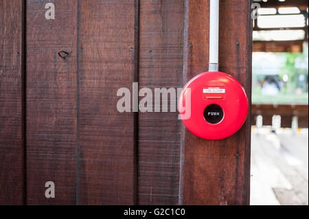 An Fire Alarm near door fire . Stock Photo
