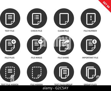 Text files icons on white background Stock Vector