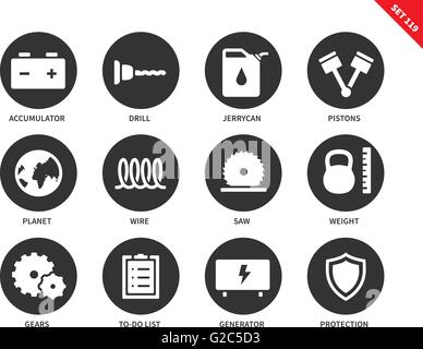 Tools icons on white background Stock Vector