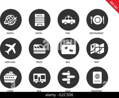 Travel icons on white background Stock Vector