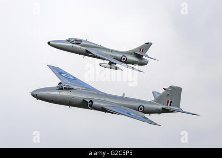 English Electric Canberra PR.9 G-OMHD operated by the Midair Squadron displaying at the RAF Waddington airshow. Stock Photo