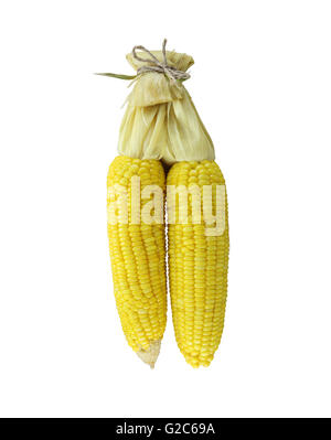 Ripe corn isolated on white background and have clipping paths. Stock Photo