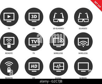 TV icons on white background Stock Vector