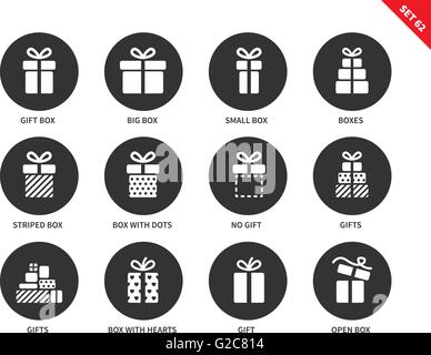 Gifts icons on white background Stock Vector