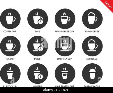 Coffee cup icons on white background Stock Vector