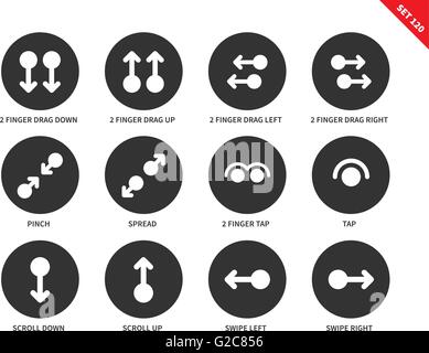 Touchscreen icons on white background Stock Vector